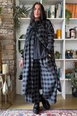 Nora Brushed Cotton Gingham Frock Coat Black
